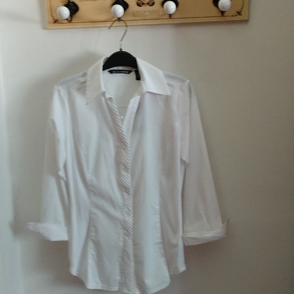 Zac & Rachel Pleated Placket Princess Seamed COTTON blend blouse - Picture 2 of 5